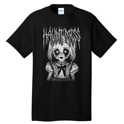 Haunt Mess Creepy Haunted Doll Illustration Tall T-Shirt