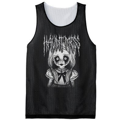 Haunt Mess Creepy Haunted Doll Illustration Mesh Reversible Basketball Jersey Tank