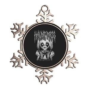 Haunt Mess Creepy Haunted Doll Illustration Metallic Star Ornament