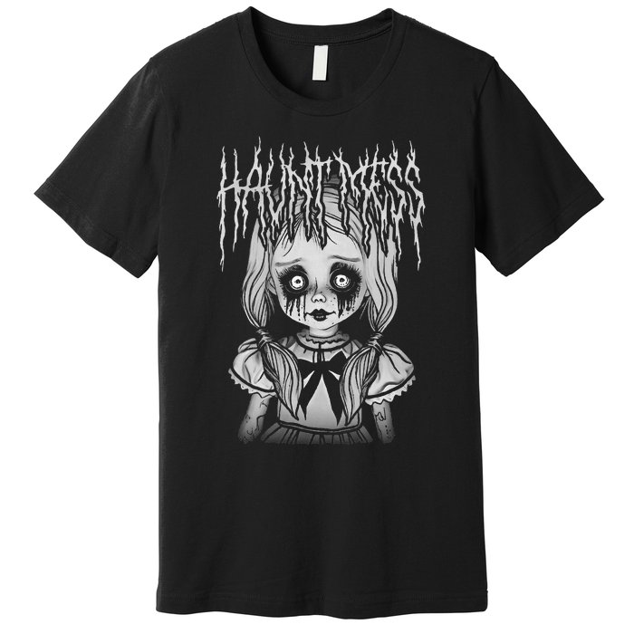 Haunt Mess Creepy Haunted Doll Illustration Premium T-Shirt