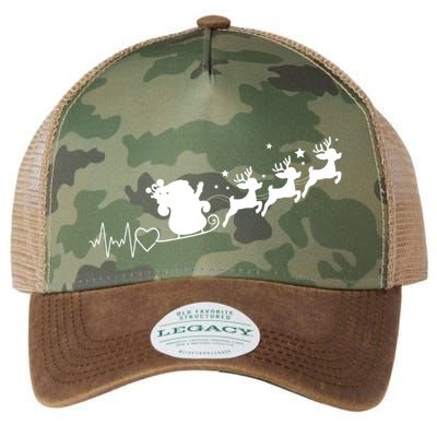 Heartbeat Merry Christmas Reindeer Xmas Family Funny Gift Legacy Tie Dye Trucker Hat