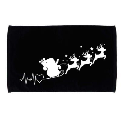 Heartbeat Merry Christmas Reindeer Xmas Family Funny Gift Microfiber Hand Towel