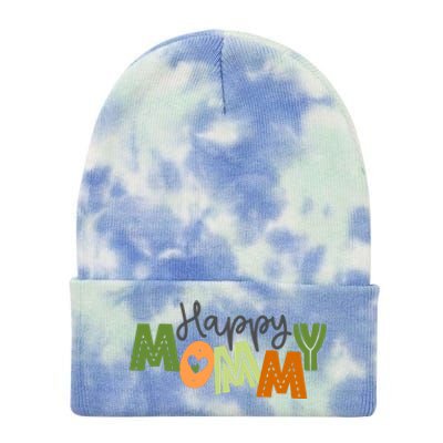 Happy Mommy Cute Mom Gift Tie Dye 12in Knit Beanie