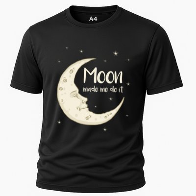 Half Moon Crescent Moon Funny Astronomy Moon Made Me Do It Gift Performance Shirt