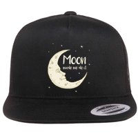 Half Moon Crescent Moon Funny Astronomy Moon Made Me Do It Gift Flatbill Hat