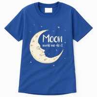 Half Moon Crescent Moon Funny Astronomy Moon Made Me Do It Gift Tall T-Shirt