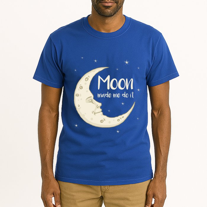 Half Moon Crescent Moon Funny Astronomy Moon Made Me Do It Gift Tall T-Shirt