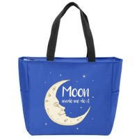 Half Moon Crescent Moon Funny Astronomy Moon Made Me Do It Gift Zip Tote Bag