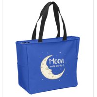 Half Moon Crescent Moon Funny Astronomy Moon Made Me Do It Gift Zip Tote Bag