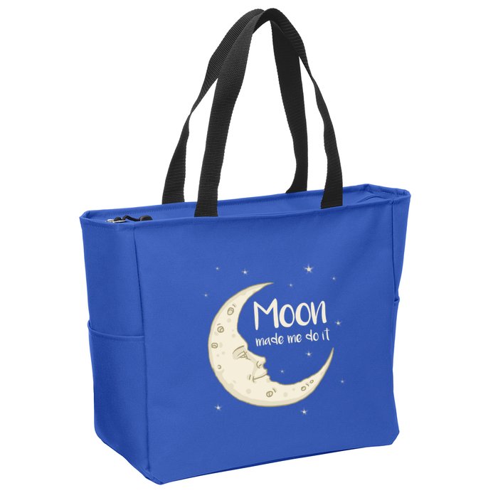 Half Moon Crescent Moon Funny Astronomy Moon Made Me Do It Gift Zip Tote Bag