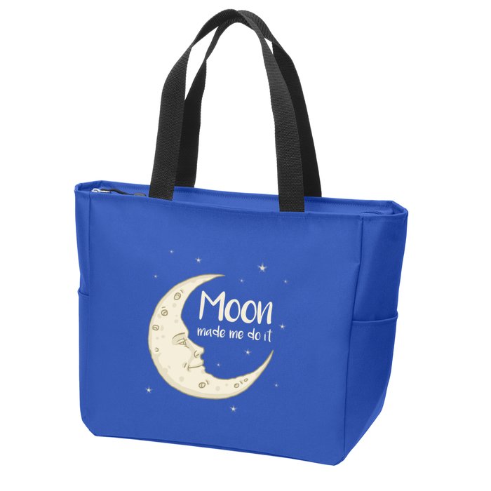 Half Moon Crescent Moon Funny Astronomy Moon Made Me Do It Gift Zip Tote Bag