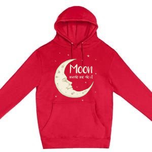 Half Moon Crescent Moon Funny Astronomy Moon Made Me Do It Gift Premium Pullover Hoodie