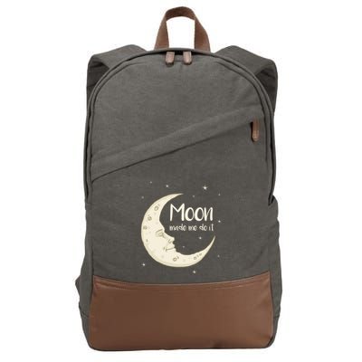 Half Moon Crescent Moon Funny Astronomy Moon Made Me Do It Gift Cotton Canvas Backpack