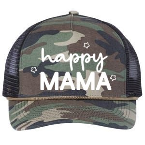 Happy Mama Cute Mom Gift Retro Rope Trucker Hat Cap