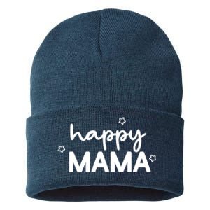 Happy Mama Cute Mom Gift Sustainable Knit Beanie