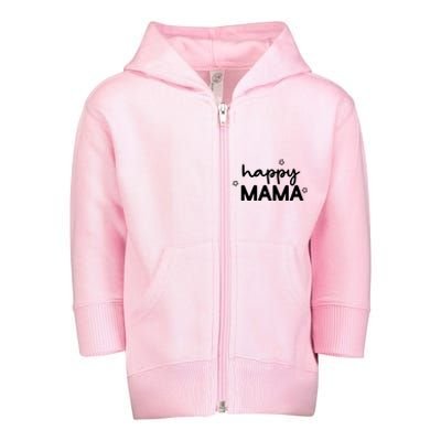 Happy Mama Cute Mom Gift Toddler Zip Fleece Hoodie