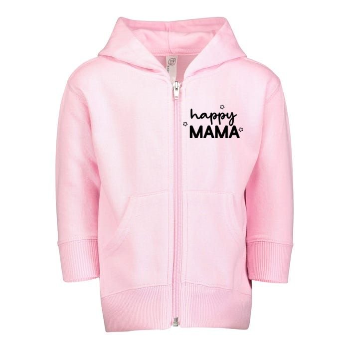 Happy Mama Cute Mom Gift Toddler Zip Fleece Hoodie