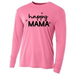 Happy Mama Cute Mom Gift Cooling Performance Long Sleeve Crew