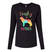 Husky Mama Colorful Siberian Husky Gifts Dog Mom Womens Cotton Relaxed Long Sleeve T-Shirt