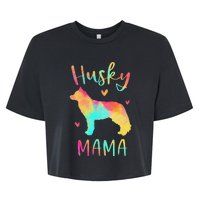 Husky Mama Colorful Siberian Husky Gifts Dog Mom Bella+Canvas Jersey Crop Tee