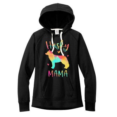 Husky Mama Colorful Siberian Husky Gifts Dog Mom Women's Fleece Hoodie