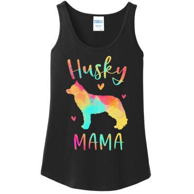 Husky Mama Colorful Siberian Husky Gifts Dog Mom Ladies Essential Tank