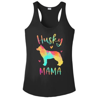 Husky Mama Colorful Siberian Husky Gifts Dog Mom Ladies PosiCharge Competitor Racerback Tank