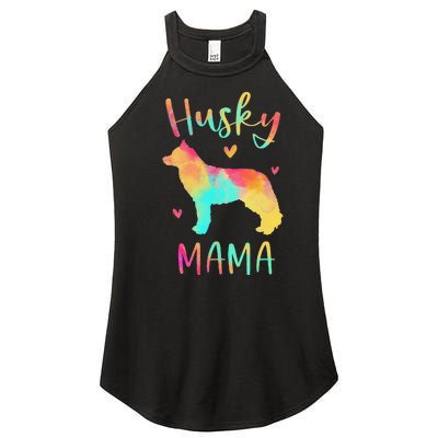 Husky Mama Colorful Siberian Husky Gifts Dog Mom Women's Perfect Tri Rocker Tank