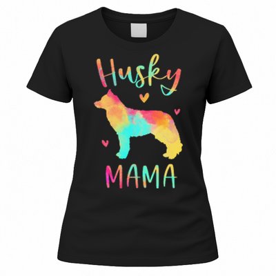 Husky Mama Colorful Siberian Husky Gifts Dog Mom Women's T-Shirt