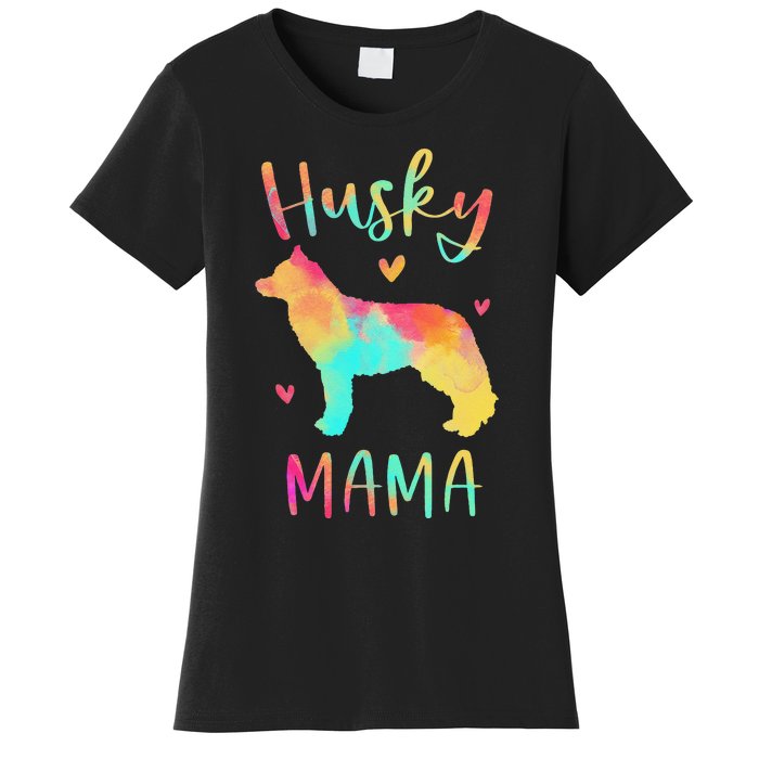 Husky Mama Colorful Siberian Husky Gifts Dog Mom Women's T-Shirt