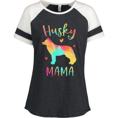 Husky Mama Colorful Siberian Husky Gifts Dog Mom Enza Ladies Jersey Colorblock Tee