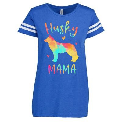 Husky Mama Colorful Siberian Husky Gifts Dog Mom Enza Ladies Jersey Football T-Shirt