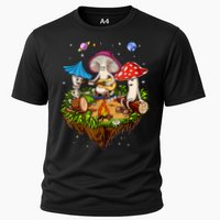 Hippie Mushrooms Camping Psychedelic Forest Fungi Festival Cooling Performance Crew T-Shirt