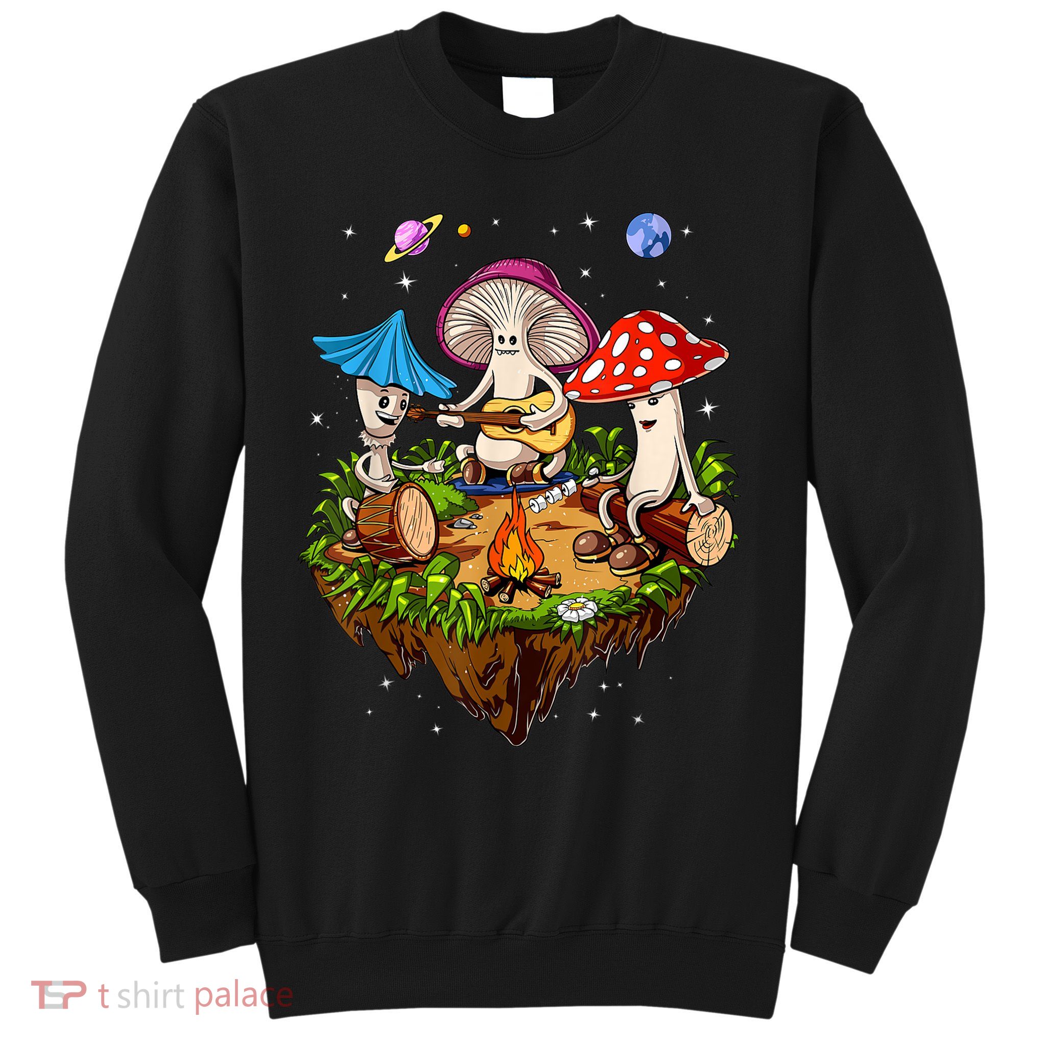 Hippie Mushrooms Camping Psychedelic Forest Fungi Festival Sweatshirt