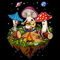 Hippie Mushrooms Camping Psychedelic Forest Fungi Festival Backpack