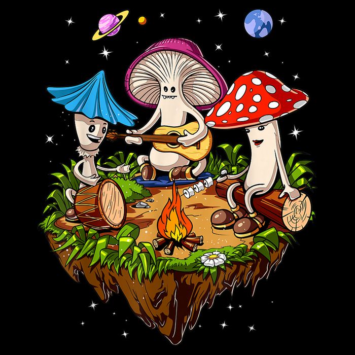Hippie Mushrooms Camping Psychedelic Forest Fungi Festival Backpack