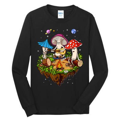 Hippie Mushrooms Camping Psychedelic Forest Fungi Festival Tall Long Sleeve T-Shirt