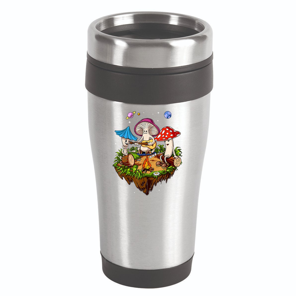 Hippie Mushrooms Camping Psychedelic Forest Fungi Festival 16oz Travel Tumbler
