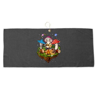 Hippie Mushrooms Camping Psychedelic Forest Fungi Festival Large Microfiber Waffle Golf Towel