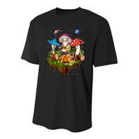 Hippie Mushrooms Camping Psychedelic Forest Fungi Festival Youth Performance Sprint T-Shirt