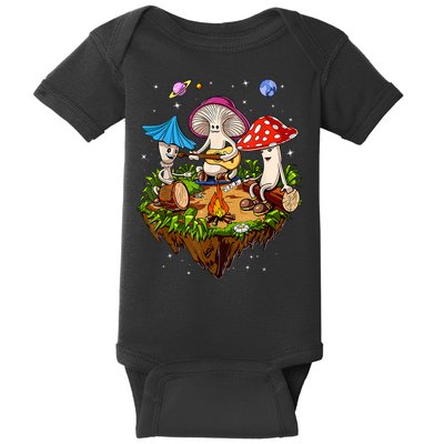 Hippie Mushrooms Camping Psychedelic Forest Fungi Festival Baby Bodysuit