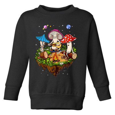 Hippie Mushrooms Camping Psychedelic Forest Fungi Festival Toddler Sweatshirt