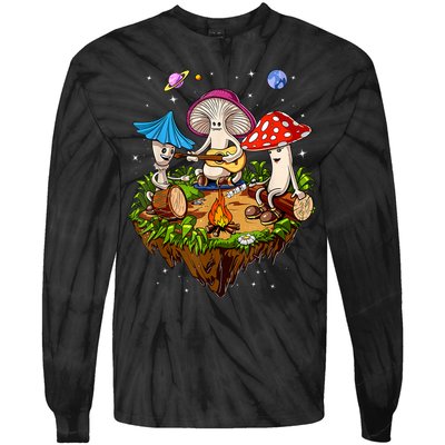 Hippie Mushrooms Camping Psychedelic Forest Fungi Festival Tie-Dye Long Sleeve Shirt