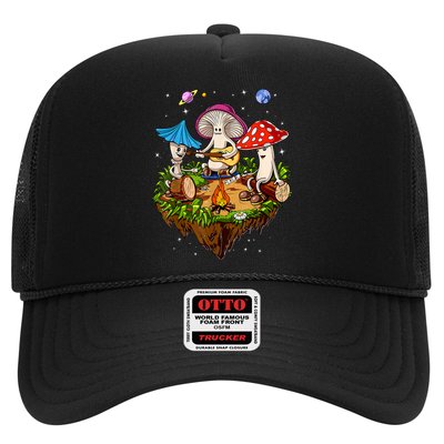 Hippie Mushrooms Camping Psychedelic Forest Fungi Festival Trucker Hat
