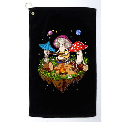 Hippie Mushrooms Camping Psychedelic Forest Fungi Festival Platinum Collection Golf Towel