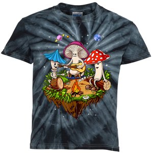 Hippie Mushrooms Camping Psychedelic Forest Fungi Festival Kids Tie-Dye T-Shirt