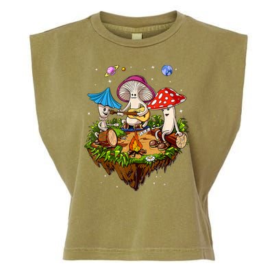 Hippie Mushrooms Camping Psychedelic Forest Fungi Festival Garment-Dyed Women's Muscle Tee