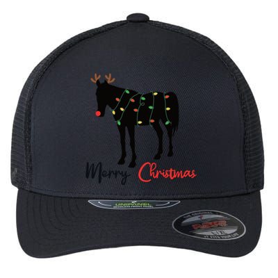 Horse Merry Christmas Winter Horses Christmas Gift Flexfit Unipanel Trucker Cap