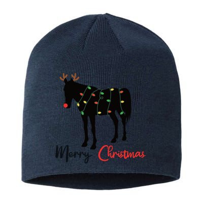 Horse Merry Christmas Winter Horses Christmas Gift Sustainable Beanie