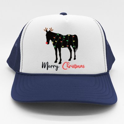 Horse Merry Christmas Winter Horses Christmas Gift Trucker Hat